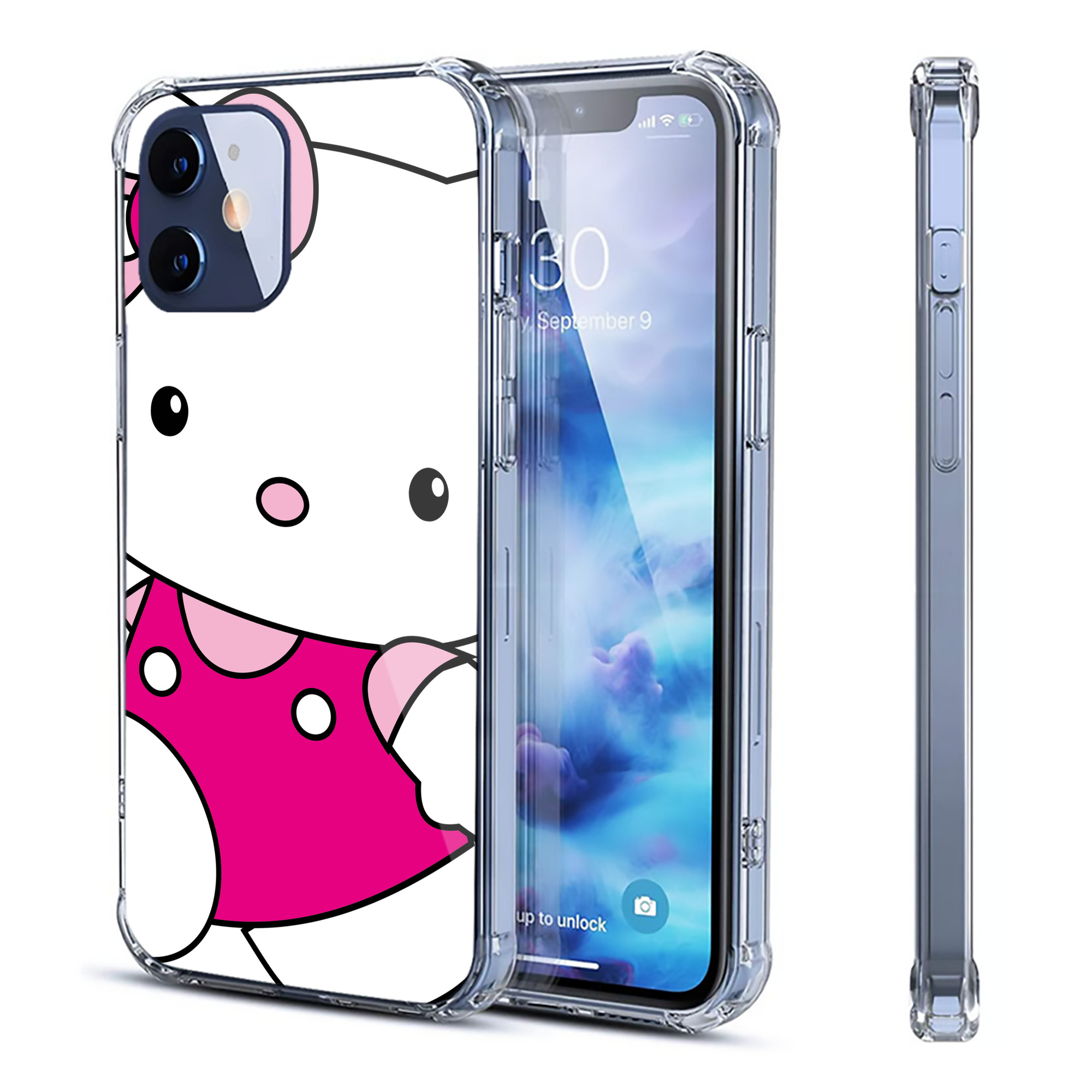 （画像用） Hello Kitty ハローキティ 【iPhone 12シリーズ対応】透明スマホケース（クリアソフトケース）